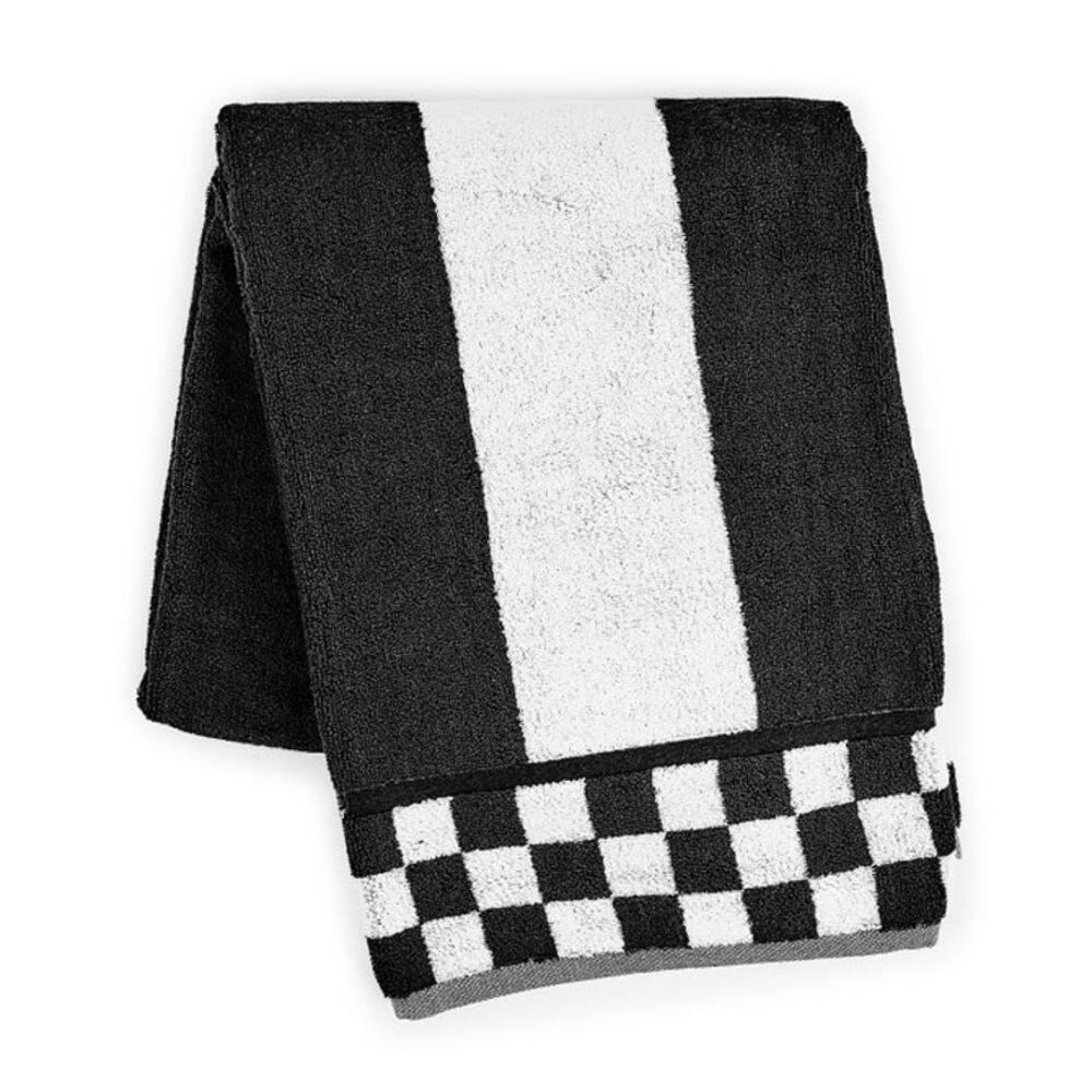 NEW Mackenzie Childs Courtly Striped Bath Towel 28x55 Black & White
